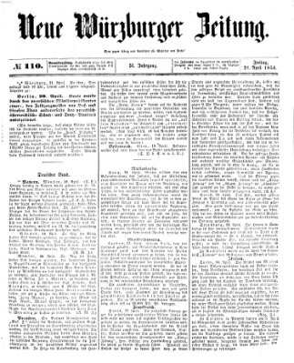 Neue Würzburger Zeitung Freitag 21. April 1854