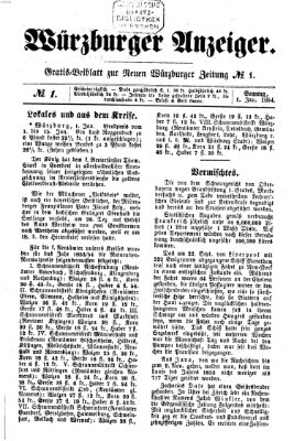 Würzburger Anzeiger (Neue Würzburger Zeitung) Sonntag 1. Januar 1854