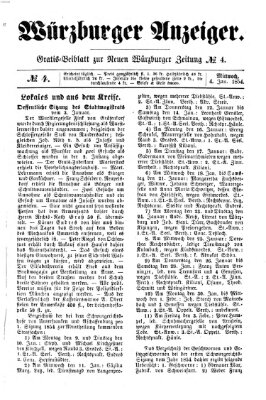 Würzburger Anzeiger (Neue Würzburger Zeitung) Mittwoch 4. Januar 1854