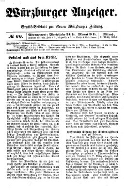 Würzburger Anzeiger (Neue Würzburger Zeitung) Mittwoch 1. März 1854