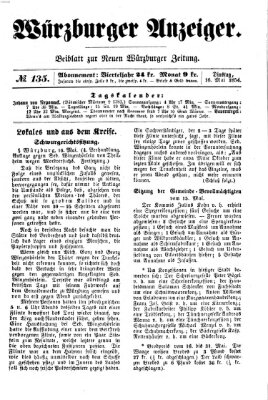 Würzburger Anzeiger (Neue Würzburger Zeitung) Dienstag 16. Mai 1854