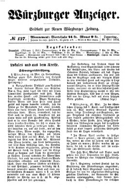 Würzburger Anzeiger (Neue Würzburger Zeitung) Donnerstag 18. Mai 1854