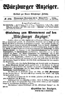 Würzburger Anzeiger (Neue Würzburger Zeitung) Freitag 30. Juni 1854