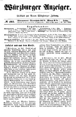 Würzburger Anzeiger (Neue Würzburger Zeitung) Freitag 14. Juli 1854