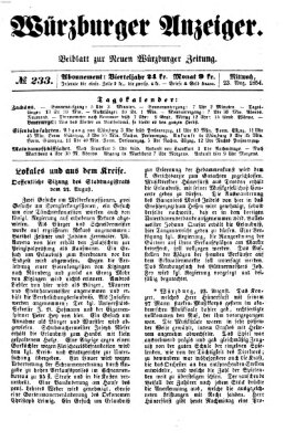 Würzburger Anzeiger (Neue Würzburger Zeitung) Mittwoch 23. August 1854