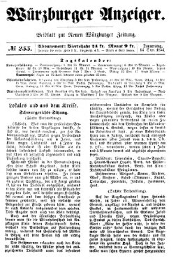 Würzburger Anzeiger (Neue Würzburger Zeitung) Donnerstag 14. September 1854
