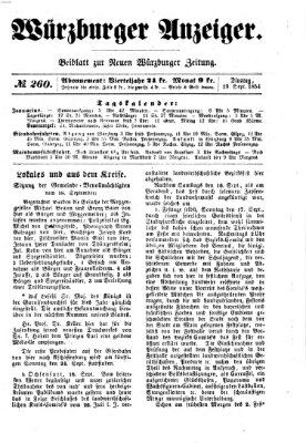 Würzburger Anzeiger (Neue Würzburger Zeitung) Dienstag 19. September 1854