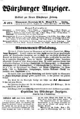 Würzburger Anzeiger (Neue Würzburger Zeitung) Samstag 30. September 1854