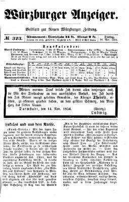 Würzburger Anzeiger (Neue Würzburger Zeitung) Dienstag 21. November 1854