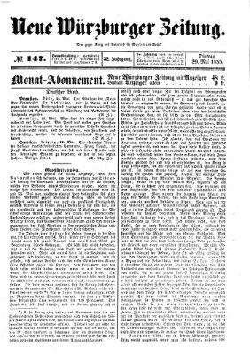 Neue Würzburger Zeitung Dienstag 29. Mai 1855