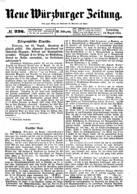 Neue Würzburger Zeitung Donnerstag 16. August 1855