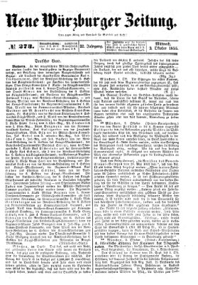 Neue Würzburger Zeitung Mittwoch 3. Oktober 1855