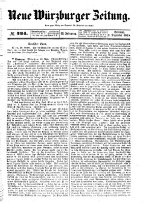 Neue Würzburger Zeitung Sonntag 2. Dezember 1855