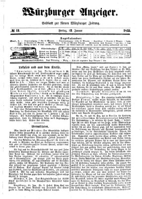 Würzburger Anzeiger (Neue Würzburger Zeitung) Freitag 12. Januar 1855