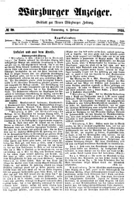 Würzburger Anzeiger (Neue Würzburger Zeitung) Donnerstag 8. Februar 1855