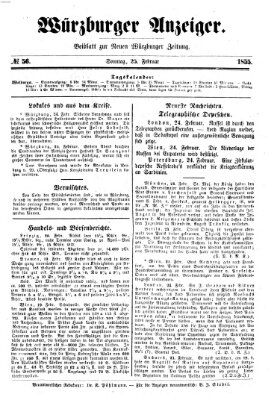 Würzburger Anzeiger (Neue Würzburger Zeitung) Sonntag 25. Februar 1855