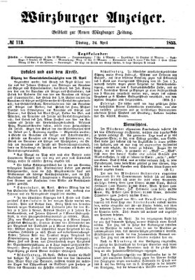 Würzburger Anzeiger (Neue Würzburger Zeitung) Dienstag 24. April 1855