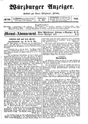 Würzburger Anzeiger (Neue Würzburger Zeitung) Donnerstag 31. Mai 1855