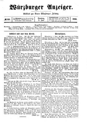 Würzburger Anzeiger (Neue Würzburger Zeitung) Samstag 2. Juni 1855