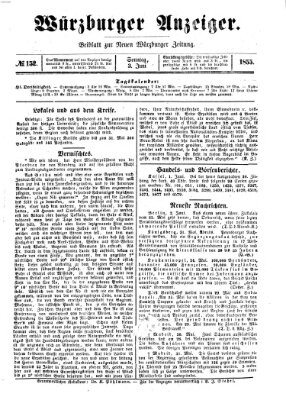 Würzburger Anzeiger (Neue Würzburger Zeitung) Sonntag 3. Juni 1855