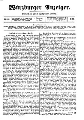 Würzburger Anzeiger (Neue Würzburger Zeitung) Samstag 9. Juni 1855
