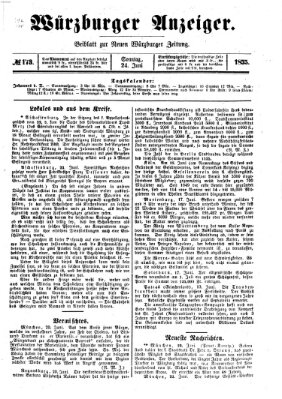 Würzburger Anzeiger (Neue Würzburger Zeitung) Sonntag 24. Juni 1855