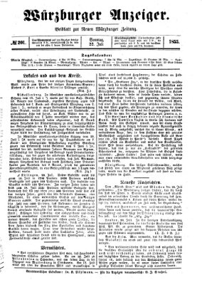 Würzburger Anzeiger (Neue Würzburger Zeitung) Sonntag 22. Juli 1855
