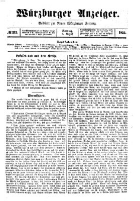 Würzburger Anzeiger (Neue Würzburger Zeitung) Sonntag 5. August 1855