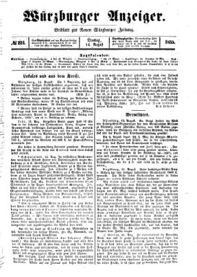 Würzburger Anzeiger (Neue Würzburger Zeitung) Dienstag 14. August 1855