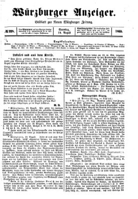 Würzburger Anzeiger (Neue Würzburger Zeitung) Samstag 18. August 1855
