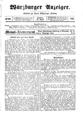 Würzburger Anzeiger (Neue Würzburger Zeitung) Samstag 25. August 1855