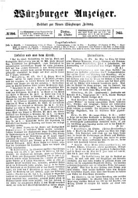 Würzburger Anzeiger (Neue Würzburger Zeitung) Dienstag 23. Oktober 1855