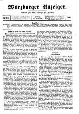 Würzburger Anzeiger (Neue Würzburger Zeitung) Dienstag 13. November 1855