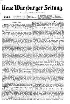 Neue Würzburger Zeitung Samstag 23. Februar 1856