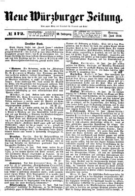 Neue Würzburger Zeitung Sonntag 22. Juni 1856