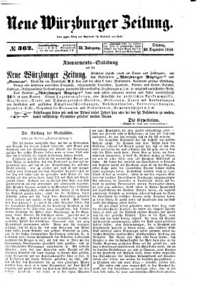 Neue Würzburger Zeitung Dienstag 30. Dezember 1856