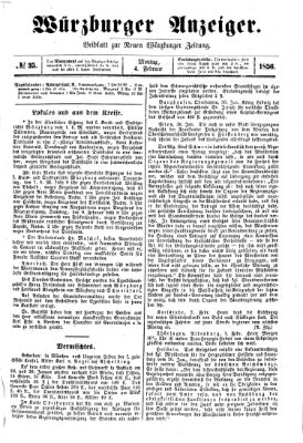 Würzburger Anzeiger (Neue Würzburger Zeitung) Montag 4. Februar 1856