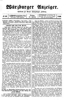 Würzburger Anzeiger (Neue Würzburger Zeitung) Dienstag 12. Februar 1856