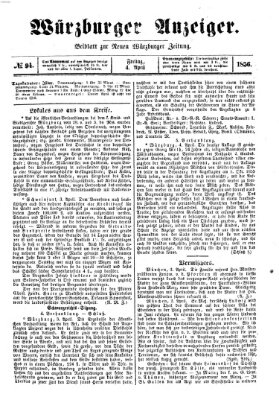 Würzburger Anzeiger (Neue Würzburger Zeitung) Freitag 4. April 1856