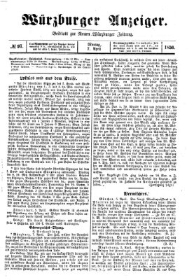 Würzburger Anzeiger (Neue Würzburger Zeitung) Montag 7. April 1856