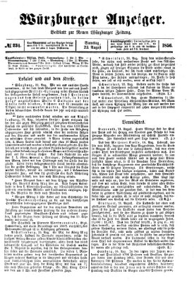 Würzburger Anzeiger (Neue Würzburger Zeitung) Samstag 23. August 1856