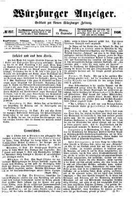 Würzburger Anzeiger (Neue Würzburger Zeitung) Montag 15. September 1856
