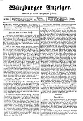 Würzburger Anzeiger (Neue Würzburger Zeitung) Dienstag 25. November 1856