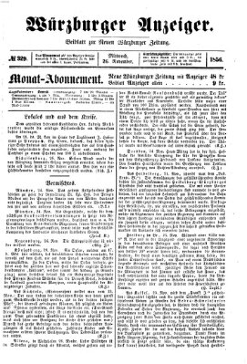 Würzburger Anzeiger (Neue Würzburger Zeitung) Mittwoch 26. November 1856