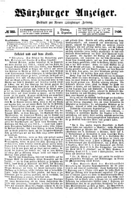 Würzburger Anzeiger (Neue Würzburger Zeitung) Dienstag 2. Dezember 1856