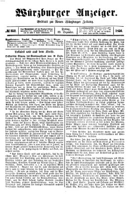 Würzburger Anzeiger (Neue Würzburger Zeitung) Freitag 19. Dezember 1856