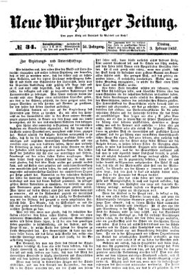 Neue Würzburger Zeitung Dienstag 3. Februar 1857