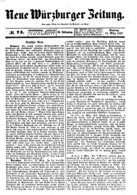 Neue Würzburger Zeitung Sonntag 15. März 1857