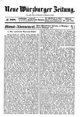 Neue Würzburger Zeitung Mittwoch 29. Juli 1857