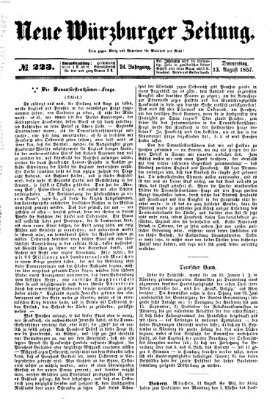 Neue Würzburger Zeitung Donnerstag 13. August 1857